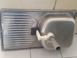 1 medencés inox mosogatótálca csepegtetővel 44x78x14cm - kép 6