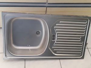 1 medencés inox mosogatótálca csepegtetővel 44x78x14cm