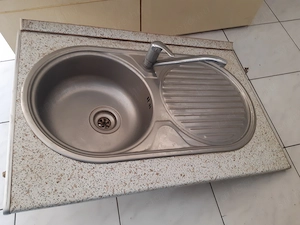Inox mosogatótálca csepegtetővel 90x60cm munkapulton csapteleppel - kép 3