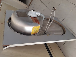 Inox mosogatótálca csepegtetővel 90x60cm munkapulton csapteleppel - kép 5