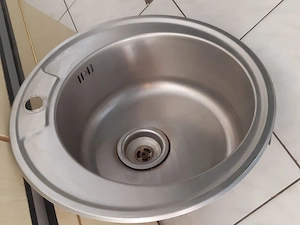 Kör egymedencés beépíthető mosogató inox 17x50cm átmérő - kép 3
