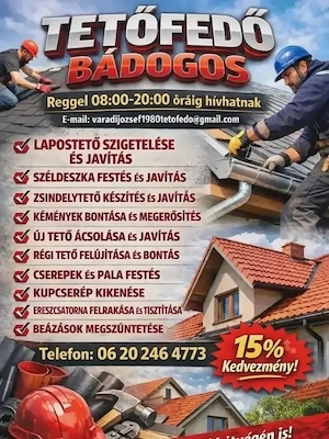 Tetőfedő Ács és Bádogos Varadi Jozsef 06202464773