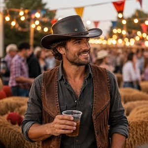 Cowboy farsangi kalap barna zsinóros - kép 2