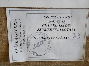 Zsűrizett, nagyméretű olajfestmény keretezve eladó - kép 4