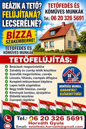 Tetőfedő 06 20 326 5691 