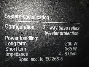 Jamo D365 profi 365W nagy 3 utas bass reflex hangfal sérült - kép 7