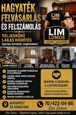 Hagyaték Felvásárlás Lakás kiürítés 