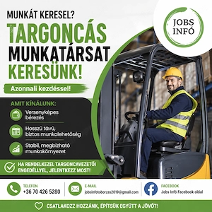 Targoncavezető kollégákat keresünk