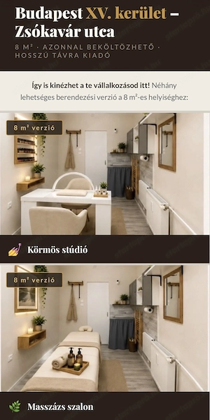 Kiadó 8 m -es üzlethelyiség a XV. kerületben, Zsókavár utcában 