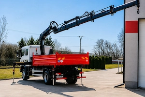 MAN TGM 18.240 4x4 háromoldalra billenőplatós darugémes teherautó - kép 2
