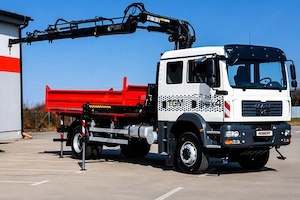 MAN TGM 18.240 4x4 háromoldalra billenőplatós darugémes teherautó