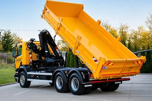 SCANIA P380 - 6X4 Billenőplatós - Darugémes teherautó EURO 4 - kép 5