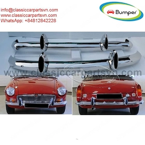 MGB bumpers without rubber on over riders (1962-1974) by stainless steel new