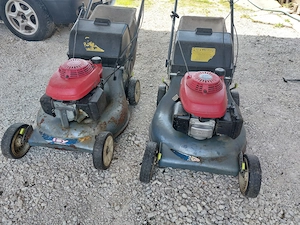 Honda motoros 4 ütemű benzines 4.5 Hp fűgyűjtős fém kasznis fűnyiró 2 db eladó olvasd végig 45-25 ez