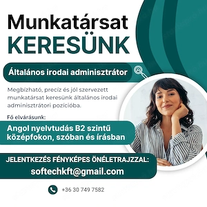 Általános irodai adminisztrátor álláslehetőség