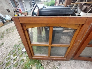 2 db Sz;88 x M;88 as bukó-nyiló fa hőszigetelt ablak 2 réteg üveg kép szerinti állapot  35 ezer ft d - kép 2