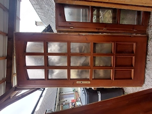 Beltéri ajtó 2 db Sz;88 x M;210 as  fa üveges 1 réteg üveg kép szerinti állapot  jobbos-balos 45 eze - kép 2