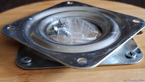Lazy Susan, 3" négyzetes, talp csapágy, 360  forgó eszközökhöz, fatalpra szerelve, eladó - kép 2
