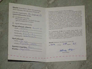 Vitrines magyar fejesgörbe Kocsis Ferenc bicska zsebkés díszes rugó certifikát - kép 4