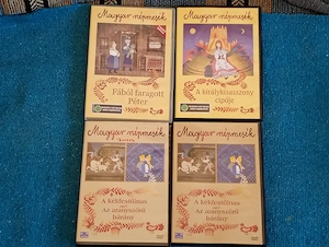 3db Magyar népmesék sorozat DVD  6000ft óbuda A királykisasszony cipője Fából faragott Péter A kékfe