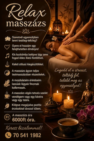 Relaxációs masszázs Budapesten. 