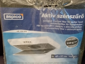 Aspico márkájú, 47 x 57 cm méretű aktív szénszűrő konyhai páraelszívókhoz. 5000ft óbuda személyes át - kép 2