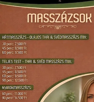 Másszazsok várom szeretettel vendégeket 06205830559