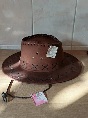 Barna velúr gyerek cowboy kalap eladó, ÚJ! - kép 2