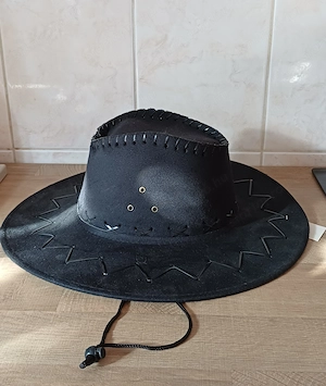 Fekete velúr felnőtt cowboy kalap eladó, ÚJ! - kép 3