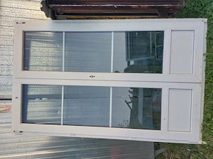 Műanyag bukó-nyiló  erkély ajtó 2 réteg hőszigetelt üveg  sz;127 x m;206 cm kép szerinti állapot bel