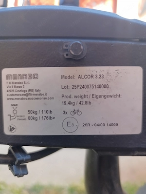 Menabo Alcor 3 kerékpárszállító eladó  - kép 4