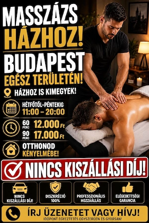 Budapest egész területén házhoz járó masszázs Akciós áron! 