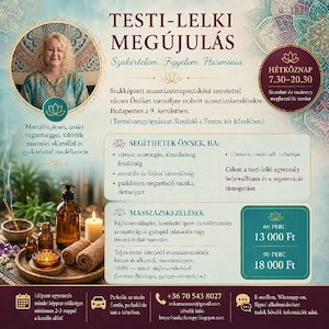 Izomlazító masszázs, relaxációs stresszoldó és ayurvedikus masszázs Budapesten (9. ker.)