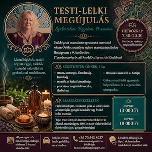 Masszázs (sport, svéd, indiai, relax) kora reggeli órákban is Budapesten (9. ker.)