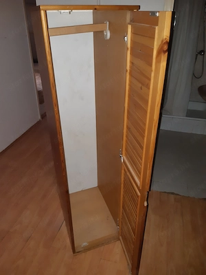 Fenyőfa akasztós szekrény 40x154cm magas - kép 2