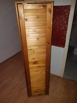 Fenyőfa akasztós szekrény 40x154cm magas - kép 3