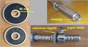 Olimpiai kivitelű, kétkezes súlyzó (50 kg-os szett) - kép 4