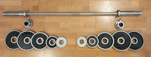 Olimpiai kivitelű, kétkezes súlyzó (50 kg-os szett)