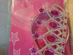 Ezüst tiara rózsaszín strasszkövekkel eladó, ÚJ! - kép 5