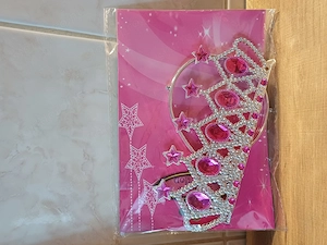 Rózsaszín kövekkel kirakott tiara varázspálcával eladó, ÚJ! - kép 2