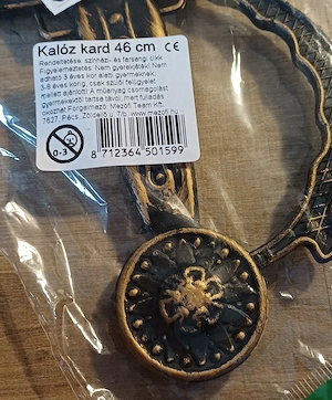 Műanyag játék kalóz kard, 4 részes kalóz szettel eladó, ÚJ! - kép 5