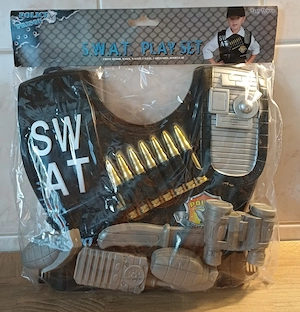 6 részes SWAT rendőr ( kommandós) jelmez kiegészítő szett eladó, ÚJ!