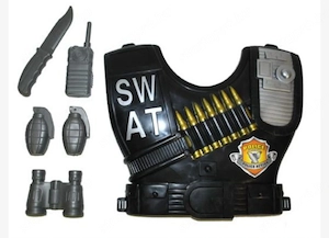 6 részes SWAT rendőr ( kommandós) jelmez kiegészítő szett eladó, ÚJ! - kép 6