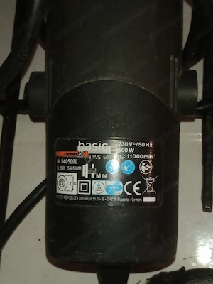 Meister Basic BWS 500 sarokcsiszoló  9000ft óbuda  36 50 104 8272 500 W teljesítmény, 230 V feszülts - kép 2