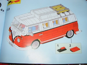 Lego komp. Creator 10220 Transporter T1 Volkswagen Camper 1340db Lepin ÚJ - kép 5