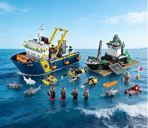 Lego komp. City 60095 Mélytengeri kutatójármű Hajó Lepin 717db ÚJ - kép 2