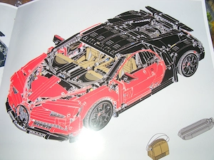 Lego komp. Technic 42083 Bugatti Chiron Lepin 3600db Black Red Tuning ÚJ - kép 10