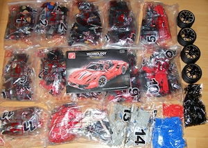 Lego komp. Technic Ferrari 488 GTR Pista 3600db 1:8 Supercar Lepin ÚJ - kép 5