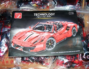 Lego komp. Technic Ferrari 488 GTR Pista 3600db 1:8 Supercar Lepin ÚJ - kép 3