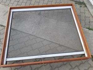 Fa natúr zsalugáter spaletta 2 szárnyú 156x131cm magas jól működő - kép 3